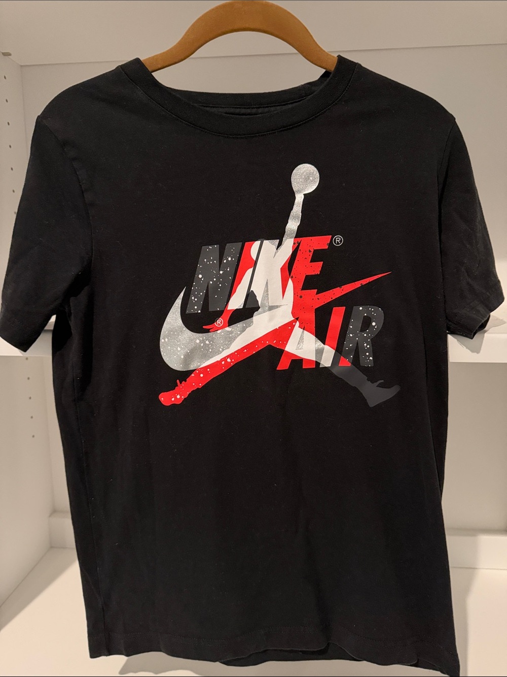 Nike Black Short Sleeve Tee with Red and Silver Graphic